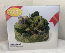 Vintage Rare Classic Treasures Musical Elephants Water Fountain Collectible New