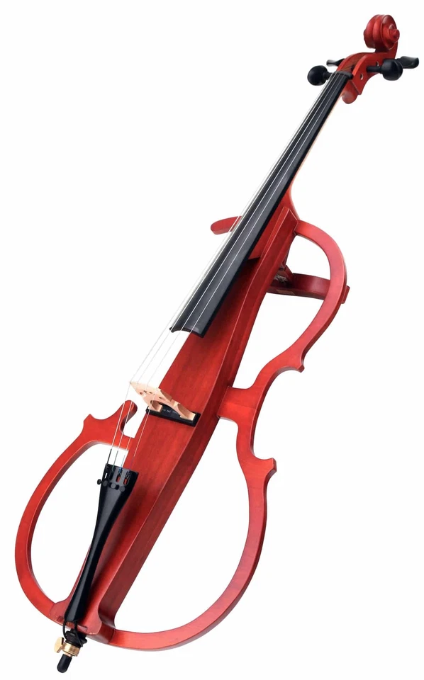 Violoncello Elettrico 4/4 Archetto Custodia Pickup Cuffie Cavo Naturale Opaco - Immagine 2 di 4