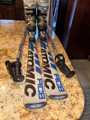 Atomic 158 cm Adult Ski Package w/ Bindings, Boots, Ski Poles Package