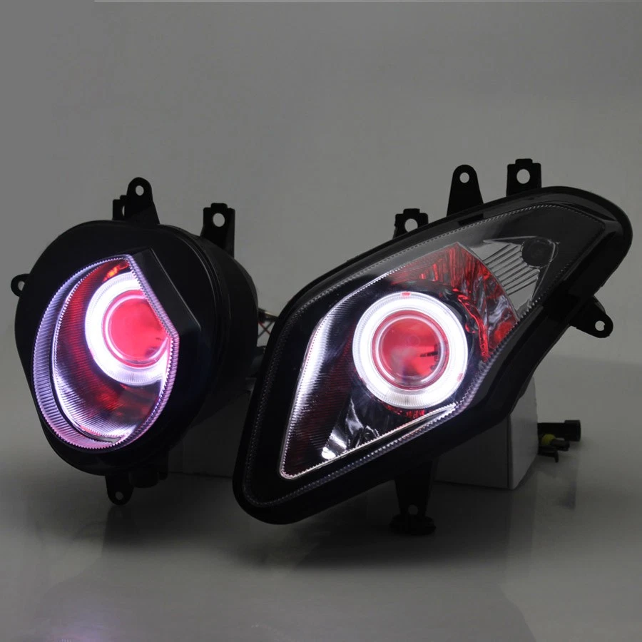Faro montado LED blanco ojos de ángel rojo ojos de diablo para BMW S1000RR 2009-14 Foto 4 de 4