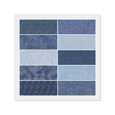 Blue Colors FAT QUARTERS: 10 18" x 22" FQ Bundle, 100 Quilting Cotton Fabric