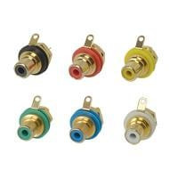 5Pcs NYS367-2 RCA Phono Connectors RCA PANEL JACK GOLD/RED REAN