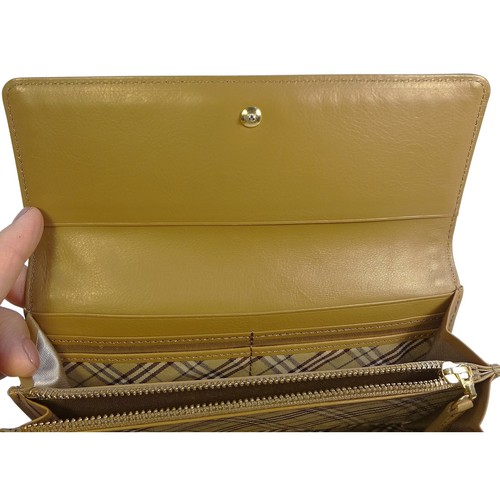 Selten! Burberry Blue Label hellbraune Leder-Geldbörse mit Nieten Novacheck innen - Bild 10 von 15