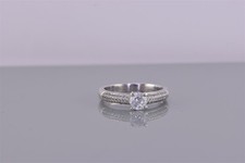 Sterling Silver Cubic Zirconia Solitaire Pave Clustered Band Ring 925 Sz: 7