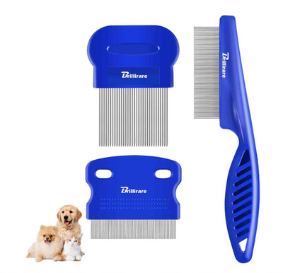 3 Pack Pet Hair Comb Stainless Steel Flea Lice Combs Dog Cat Grooming Kit New