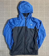 Columbia Waterproof Fleece-Lined Hooded Rain Jacket Blue Kids LG Excellent 10/10