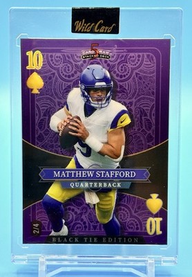 Matthew Stafford 2/4 Wild Card 2026 Black Tie Edition Purple Vinyl 10 Of Spades