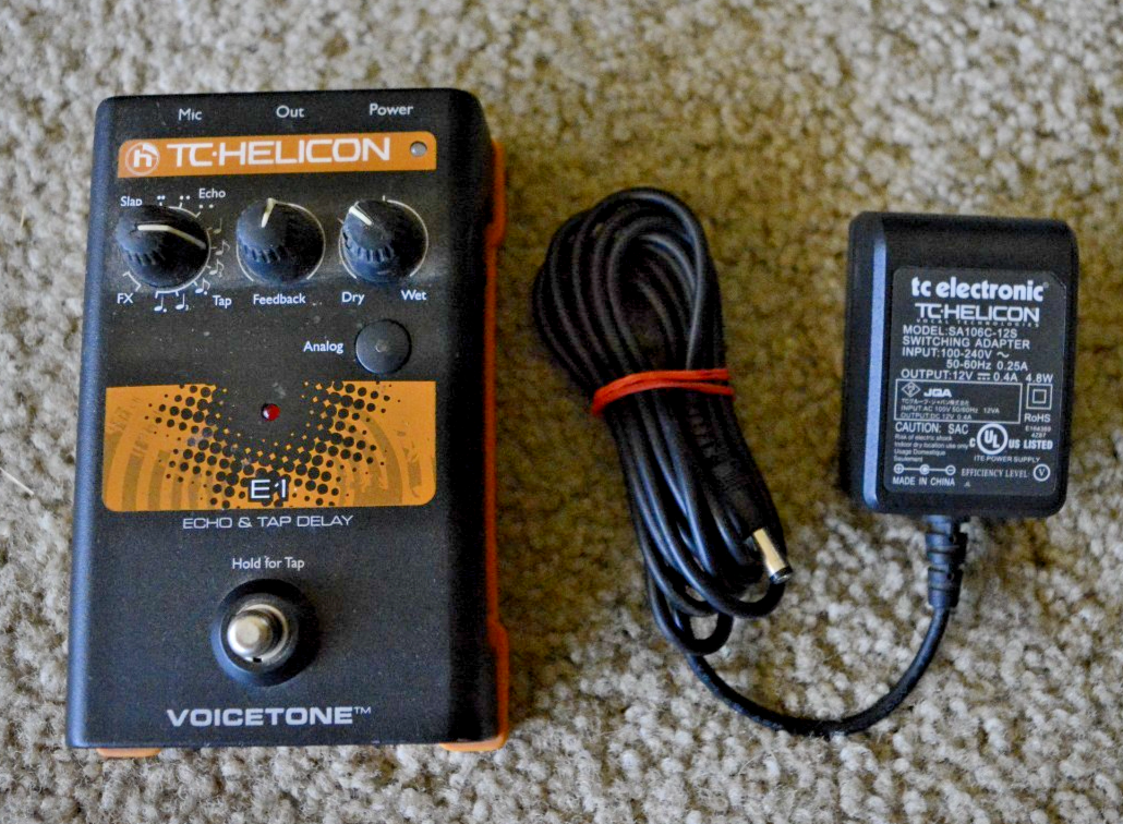 TC Helicon VoiceTone E1 Analog Echo Tap Delay Vocal Effects Pedal