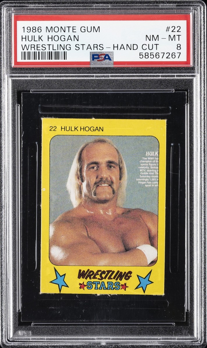 1986 MONTY GUM WRESTLING STARS-HAND CUT #22 HULK HOGAN PSA 8 | eBay