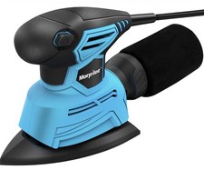 130W Electric Detail Mouse Palm Sander with Dust Bag & Pads UK Plug