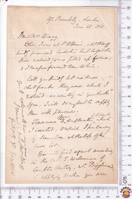 1862 Edward Walford Mag Redakteur ALS Autogramm Brief Piccadilly Mrs Blagg Drucke