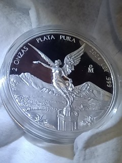 2024 2 ONZAS PLATA PURA MEXICAN LIBERTAD 2 OZ .999 FINE SILVER PROOF IN CAPSULE
