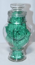 Vtg Clear Glass Footed Apothecary Candy Jar with Lid Drug Store Pharmacy 9.25