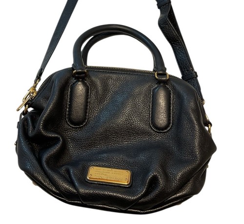 MARC JACOBS Classic Q Fran Black Purse Leather Shoulder Bag y2k 90s Capsule - Picture 2 of 13