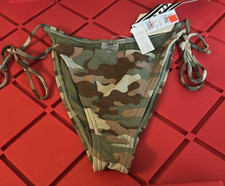 Camo String Bikini BOTTOMS Swim Camouflage Damsel Eco Tilys Size M