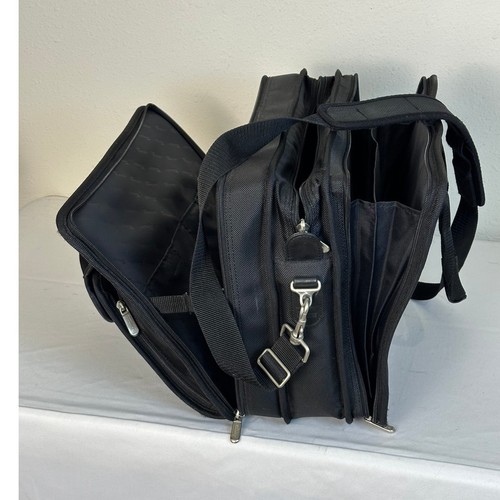 Targus Laptop Briefcase Black Canvas/Leather 16 inch - Afbeelding 3 van 8