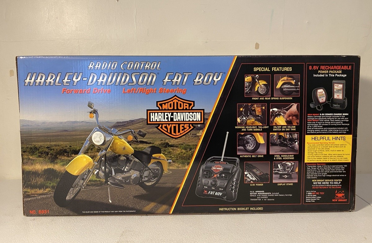 Huge New Bright 9.6V RC Harley Davidson Fat Boy Yellow New? READ