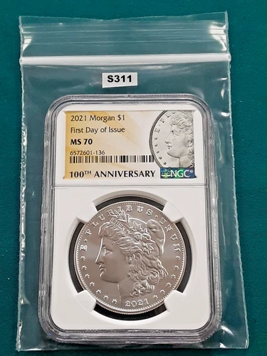 2021 Silver Morgan Dollar! NGC MS70 First Day Of Issue!    Nice coin!   S311