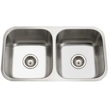 Houzer STD-2100-1 Eston Series Rectangular Stainless 50/50 Double Kitchen Sink