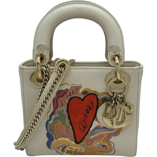DIOR Lady Dior Mini Ivory Calfskin Handbag #OKB7477