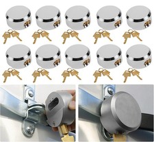1-10X 73MM Shackleless Padlock Heavy Van Lock Door Round Concealed Lock w/ Keys