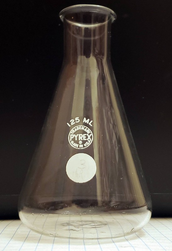 Vintage Pyrex 125 ml Erlenmeyer flask, borosilicate glass, Free Shipping