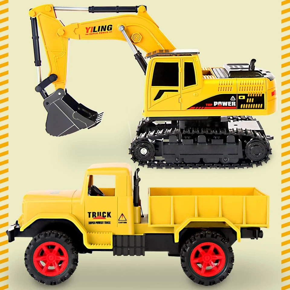 Remote Control Excavator & Dump Truck Toy for Kids(Set of 2) - Image 2 of 4