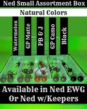 1/8 Ounce Ned Rig Jig Heads kit 1/0 hook EWG 25 total With Box In Natural Colors