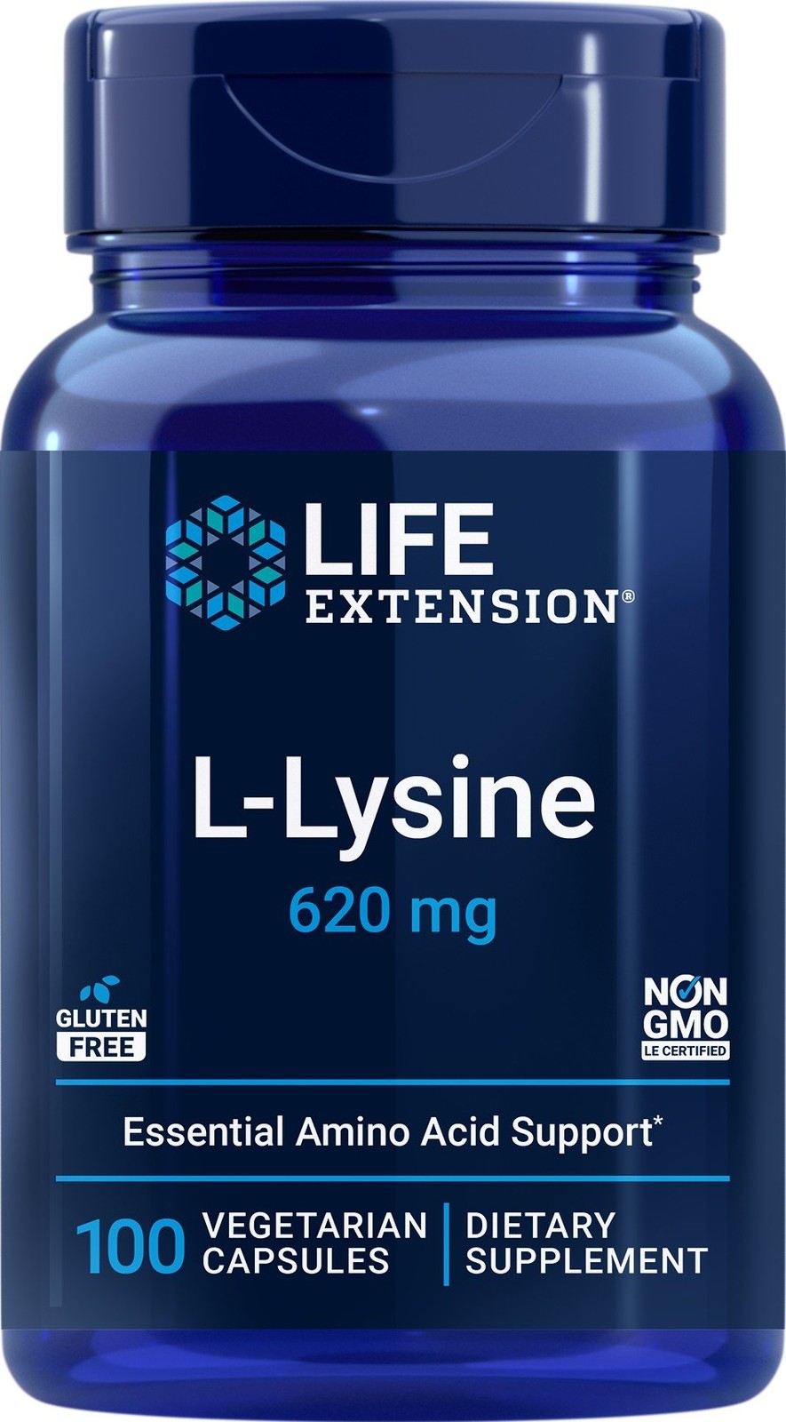 Life Extension L-лизин 620 мг 100 растительных капсул