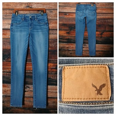 American Eagle Jeans 8 Mid Rise Jegging Blue Denim Stretch 2015
