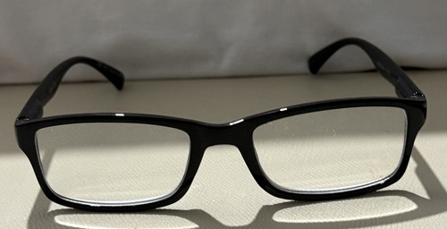 Opulize Black Rectangular Reading Glasses Full Rim Frames Clear Lenses