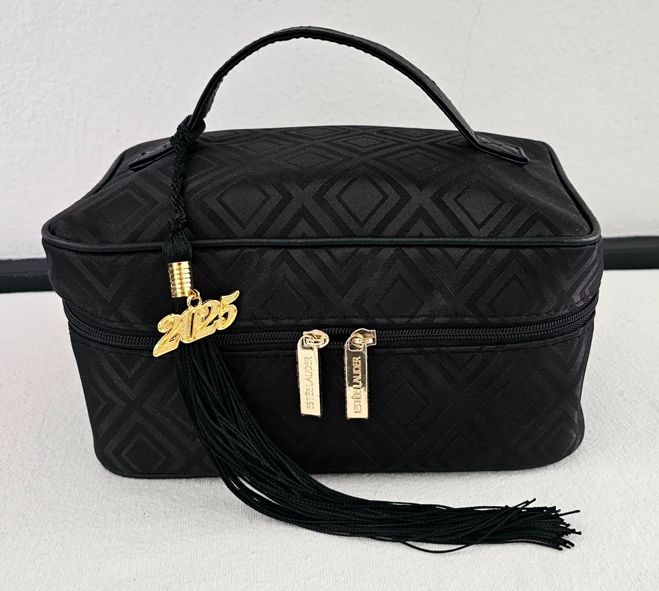 Estée Lauder Black Travel Cosmetic Bag Size 9"L x 6"W x 5"H With Brush Bag - Image 2 of 4