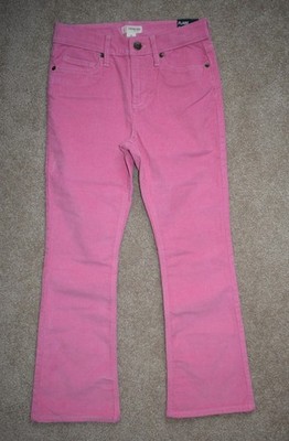 New Girls J Crew Corduroy Pants Sz 10 Pink Adjustable Waist Flare Crewcuts