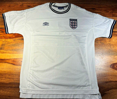 Vintage Umbro England Shirt 90er   Rare Retro Football Jersey   Original - XL