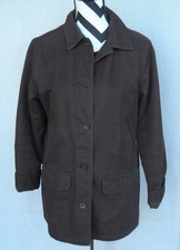 Lands End Women's Size S 6-8 Jacket Brown Barn Chore Coat Pockets Flannel Lined