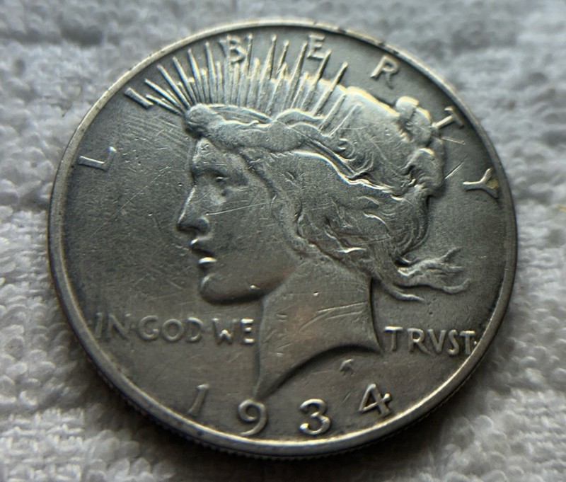 1934-S San Francisco Mint Silver Peace Dollar - Key Date nice coin