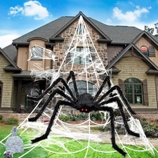 Halloween Decorations Outdoor Spider Webs:1Pcs Giant Spiders-Outdoor Use