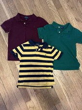 RalphLauren Polo shirts bundle Boys size 5 Green, Maroon, Blue Yellow stripes
