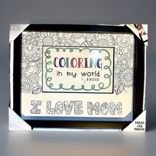 NEW Coloring in My World I LOVE MOM 4X6 Picture Photo Frame Mothers Day Gift