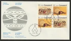 Canada #575a, Subarctic Indians, Block, Official First Day Cover, FDC 1975