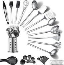 Stainless Steel Kitchen Utensils Set 40 Pieces Cooking Utensil Set with Utens...