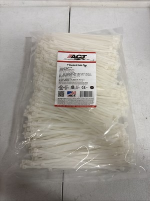 ACT Standard Cable Tie 7'' White - 1,000 Pack AL-07-50-9-M for KX-TDA50/100