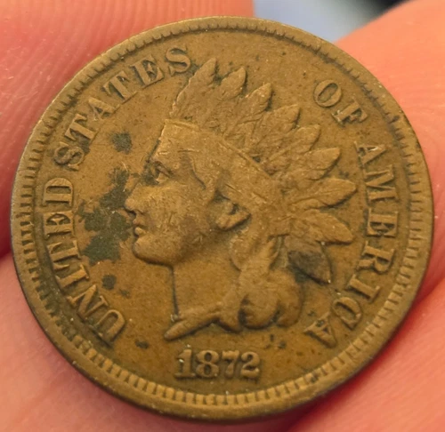 1872 Indian Cent VF