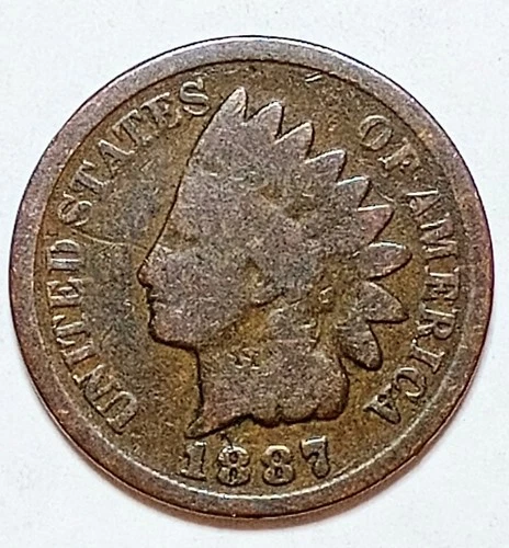 Indian Head Penny Lot of"1" VERY NICE 1887 GOOD OR BETTER°$ FREE SHIPPING $#770A