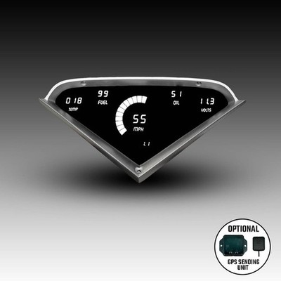 Intellitronix White LED Digital Gauge Cluster Set For 55-59 Chevy Truck