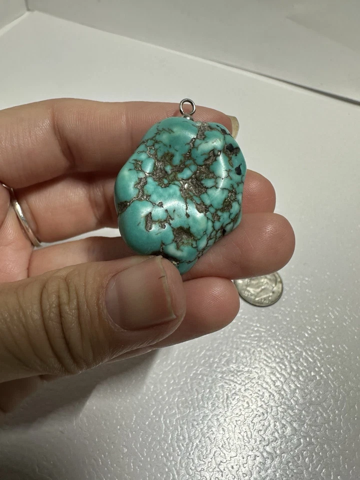 Turquoise Stone Chunk Pendant - Imagem 4 de 4