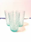 Vintage Anchor Hocking Soreno Aquamarine drinking glasses 3pc Lot