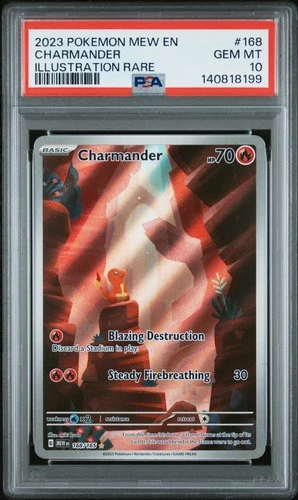 Charmander 168/165 Pokemon 151 Illustration Rare #168 GEM MINT PSA 10