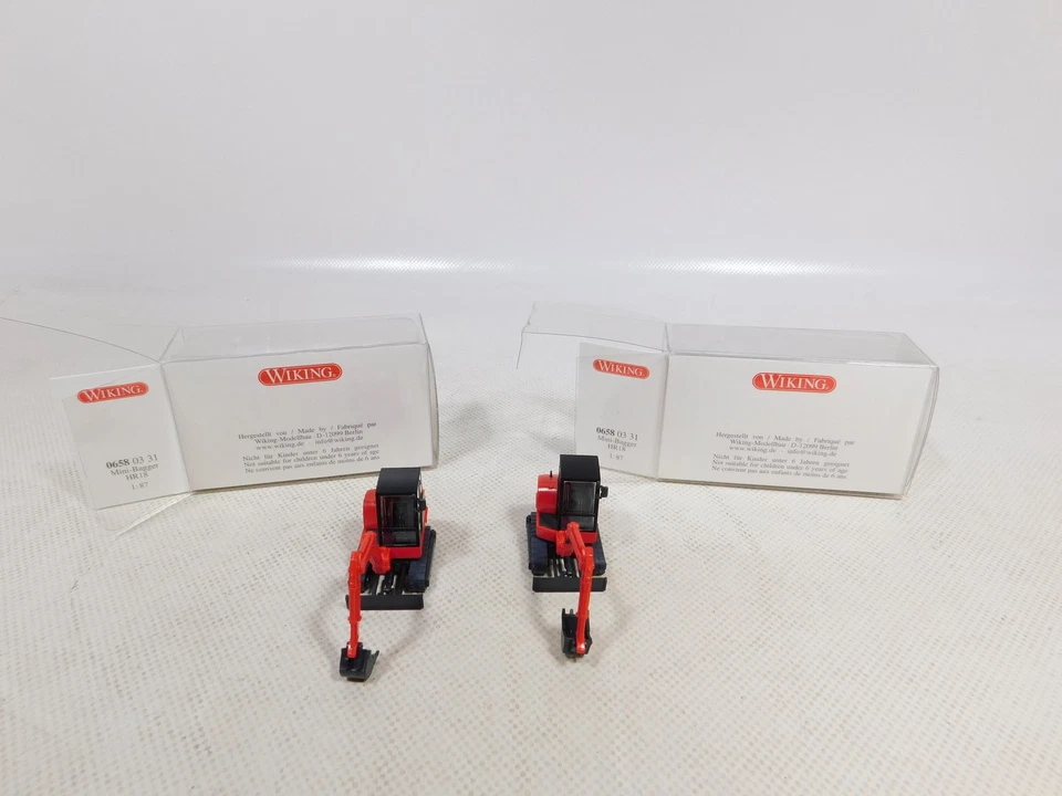 Wiking 1:87 H0 2x 0658 03 31 Model Mini Excavators Terex Hr 18 Mint + Box # - Image 4 of 4