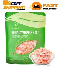 Soeos Himalayan Pink Salt, Coarse Grain, 16 Oz (1 Pound), Pink Himalayan Sea Sal